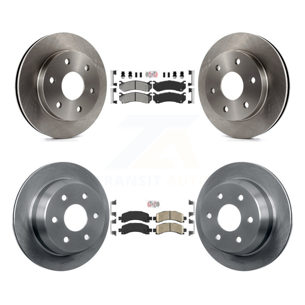 Front Semi-Metallic Rear Ceramic Pad & Disc Brake Rotors Kit For Chevrolet Avalanche 1500 K8A-106617