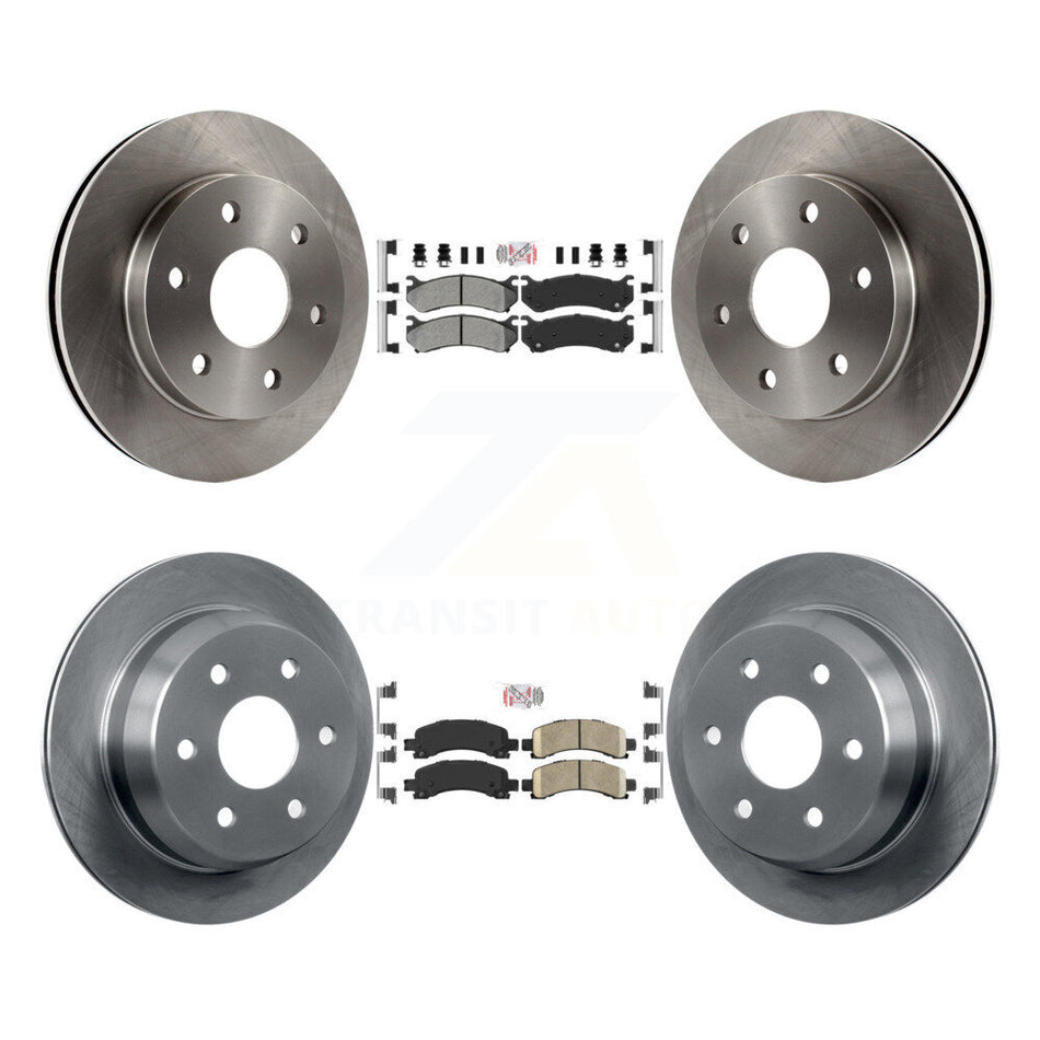 Front Semi-Metallic Rear Ceramic Pad & Disc Brake Rotors Kit For Chevrolet Avalanche 1500 K8A-106617