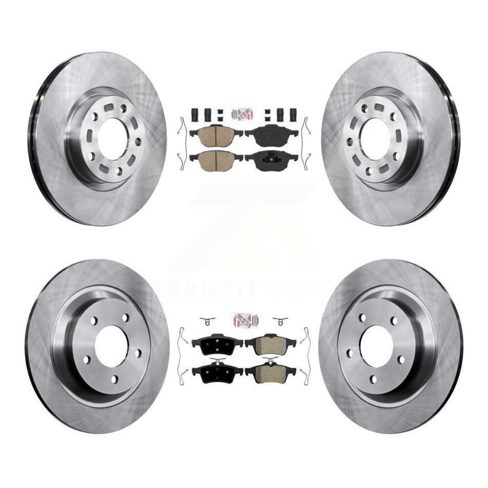 Front Ceramic Rear Semi-Metallic Pads And Disc Brake Rotors Kit For Mazda 5 K8A-106633