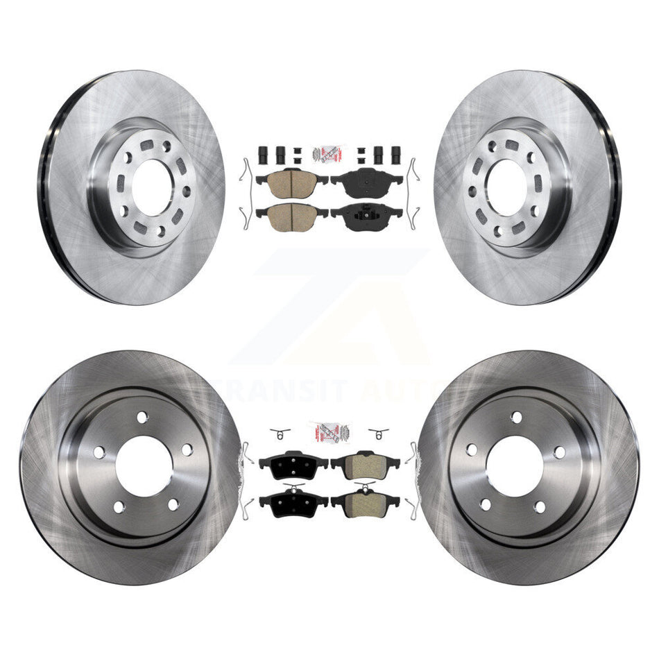 Front Ceramic Rear Semi-Metallic Pads And Disc Brake Rotors Kit For Mazda 3 Sport K8A-106636