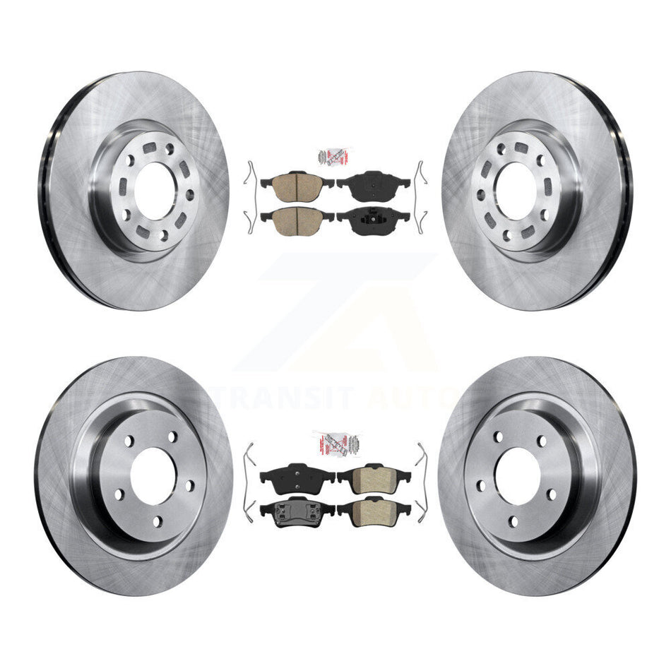 Front Ceramic Rear Semi-Metallic Pads And Disc Brake Rotors Kit For 2006 Mazda 5 To 02 06 K8A-106642