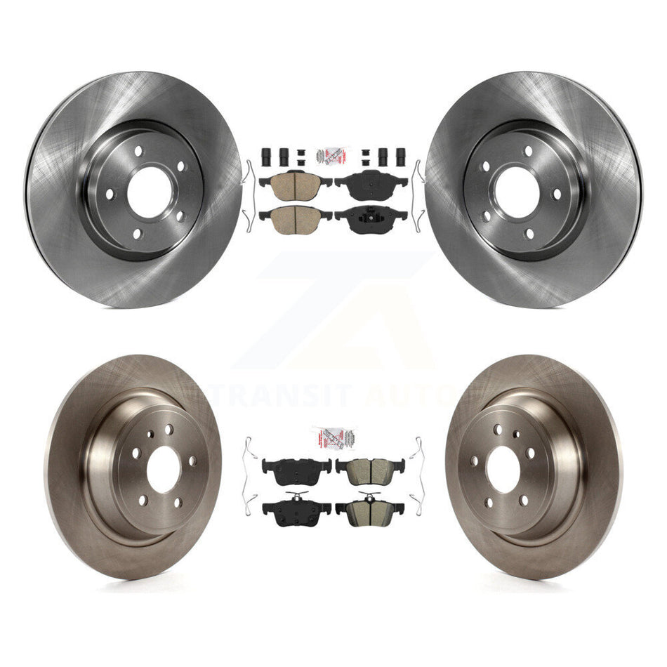 Front Ceramic Rear Semi-Metallic Pads And Disc Brake Rotors Kit For Ford Escape K8A-106668