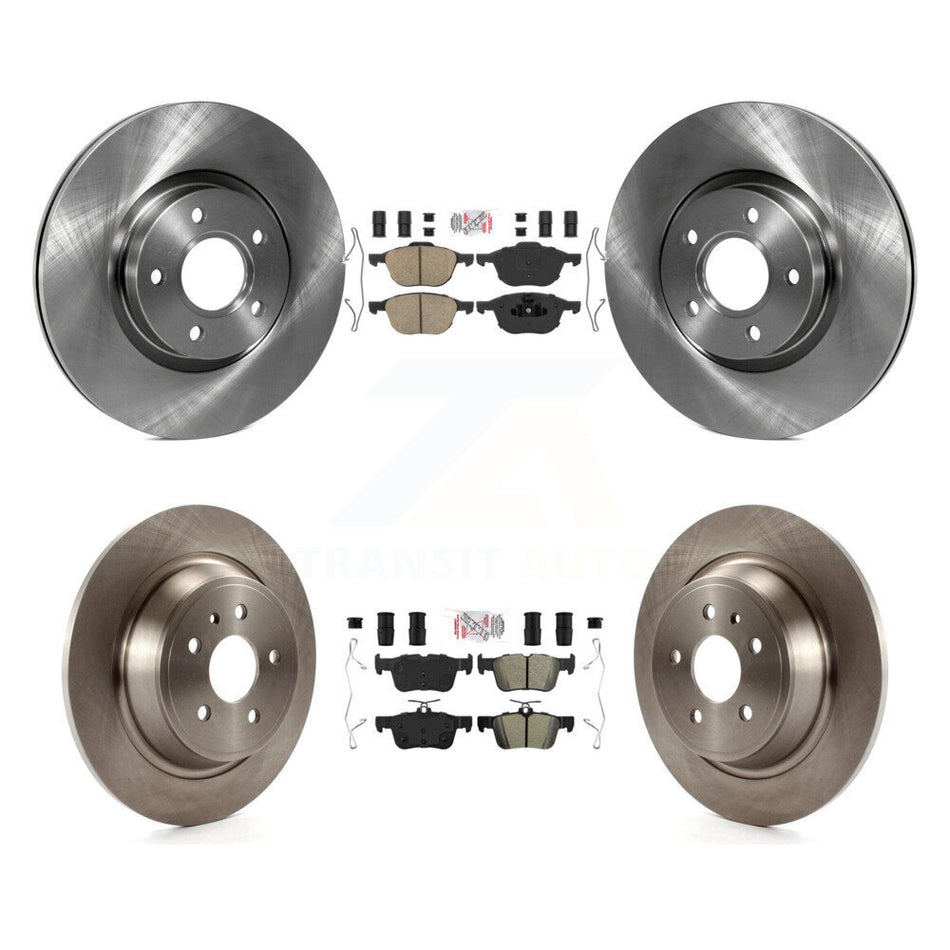Front Ceramic Rear Semi-Metallic Pads And Disc Brake Rotors Kit For Ford Escape K8A-106669
