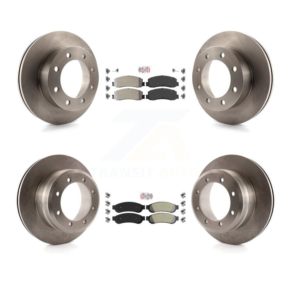 Front Rear Semi-Metallic Pad And Disc Brake Rotors Kit For 2012 Ford F-350 Super Duty 4WD K8A-106672