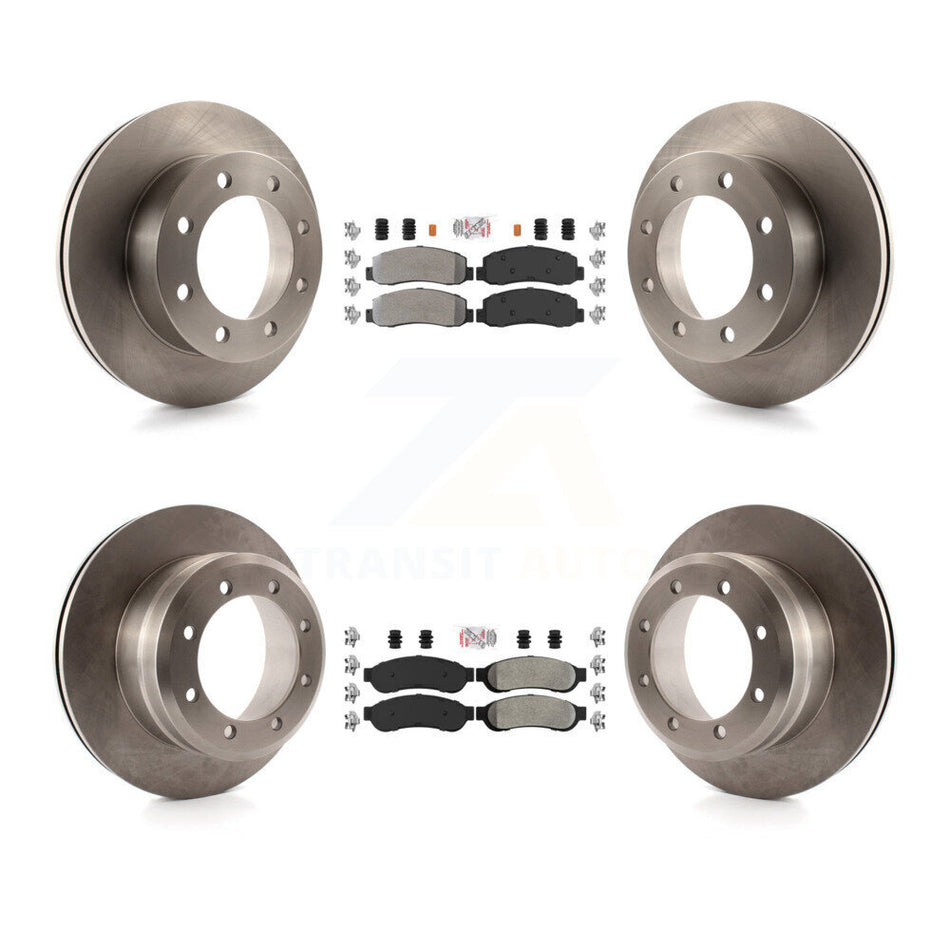 Front Rear Semi-Metallic Pad Disc Brake Rotor Kit For 2005-2007 Ford F-350 Super Duty 4WD K8A-106678
