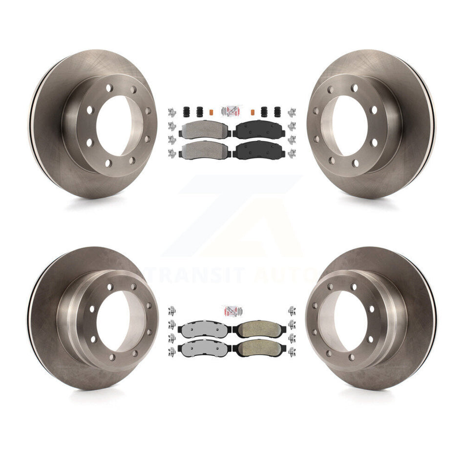 Front Rear Semi-Metallic Pad Disc Brake Rotor Kit For 2005-2007 Ford F-350 Super Duty 4WD K8A-106679