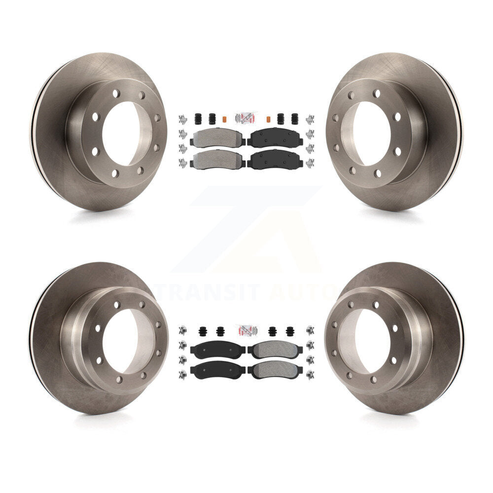 Front Rear Semi-Metallic Pads And Disc Brake Rotors Kit For Ford F-350 Super Duty F-450 K8A-106687