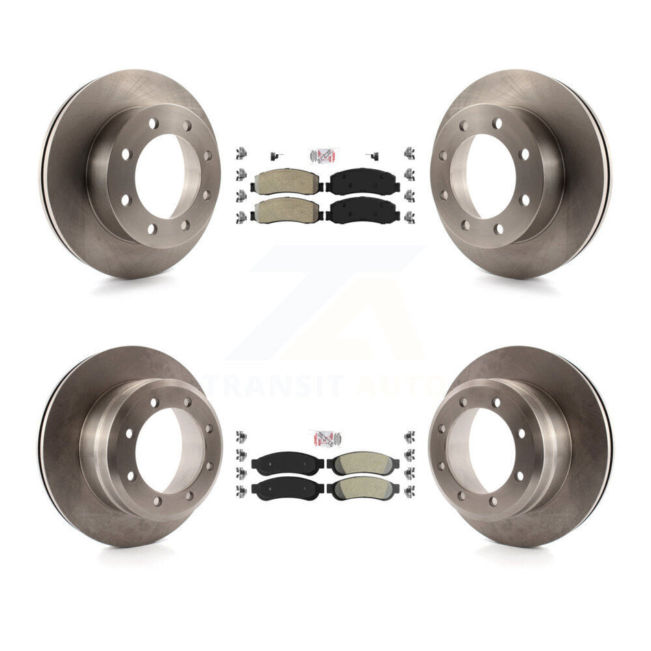 Front Rear Semi-Metallic Pad And Disc Brake Rotors Kit For 2011 Ford F-350 Super Duty 4WD K8A-106688