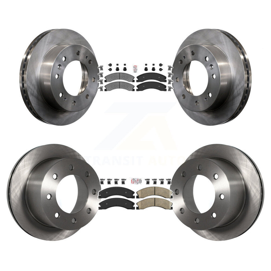 Front Semi-Metallic Rear Ceramic Pad And Brake Rotor Kit For GMC Sierra 3500 HD Chevrolet K8A-106726