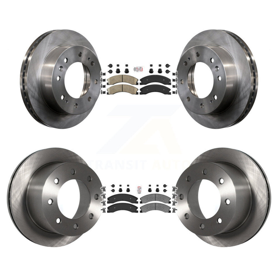 Front Ceramic Rear Semi-Metallic Pad And Brake Rotor Kit For GMC Sierra 3500 HD Chevrolet K8A-106730