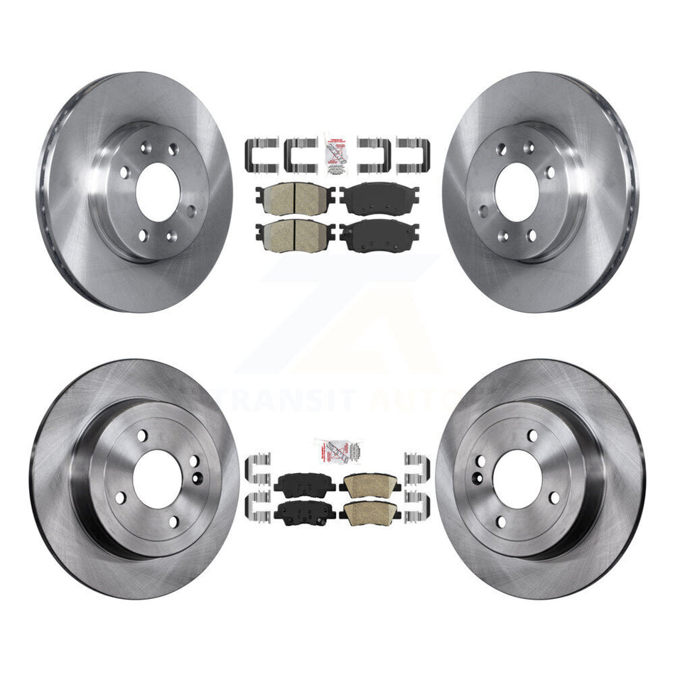 Front Semi-Metallic Rear Ceramic Pads And Disc Brake Rotors Kit For 2011 Hyundai Accent K8A-106767