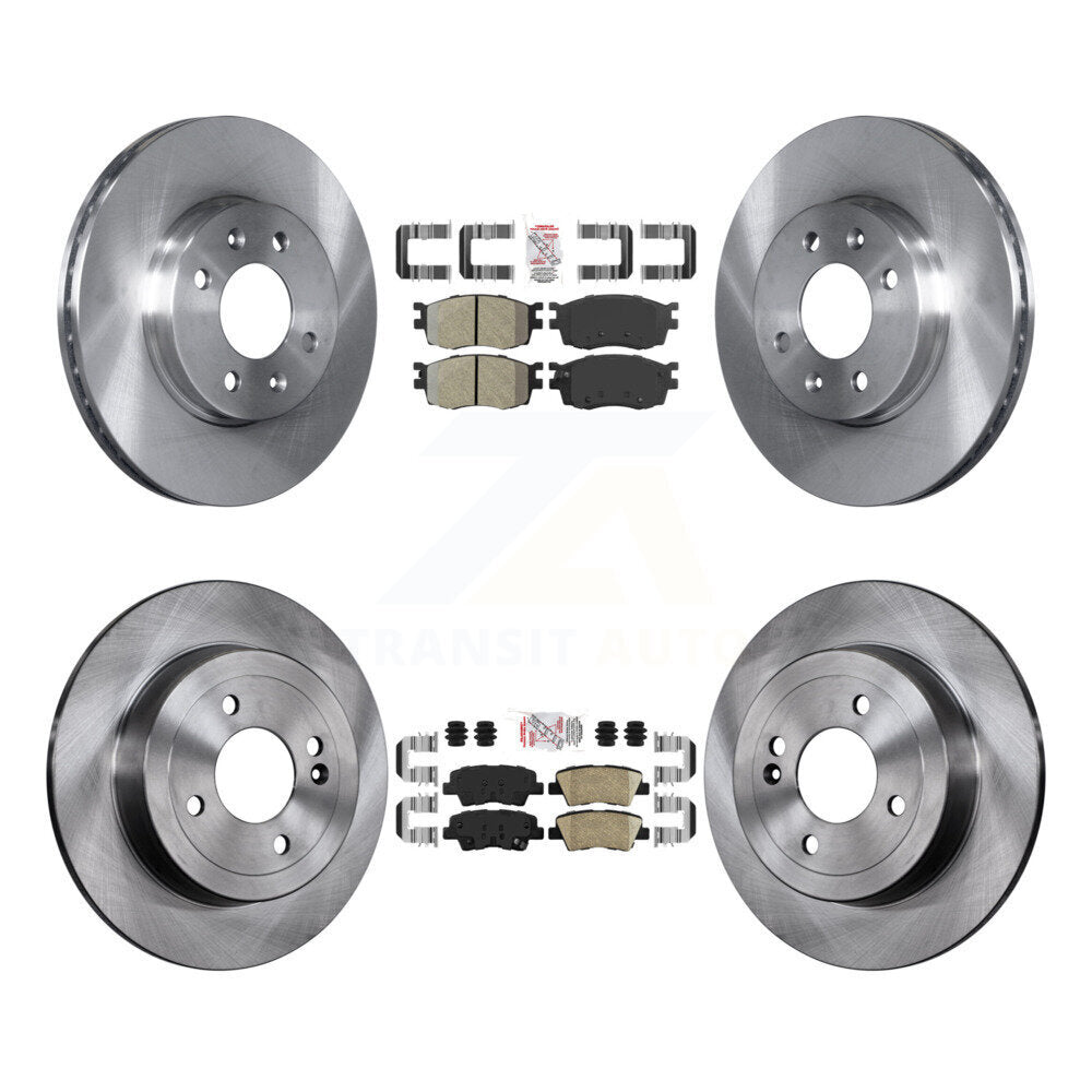 Front Semi-Metallic Rear Ceramic Pads And Disc Brake Rotors Kit For 2011 Hyundai Accent K8A-106768