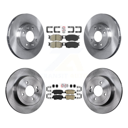Front Semi-Metallic Rear Ceramic Pads And Disc Brake Rotors Kit For 2011 Hyundai Accent K8A-106768