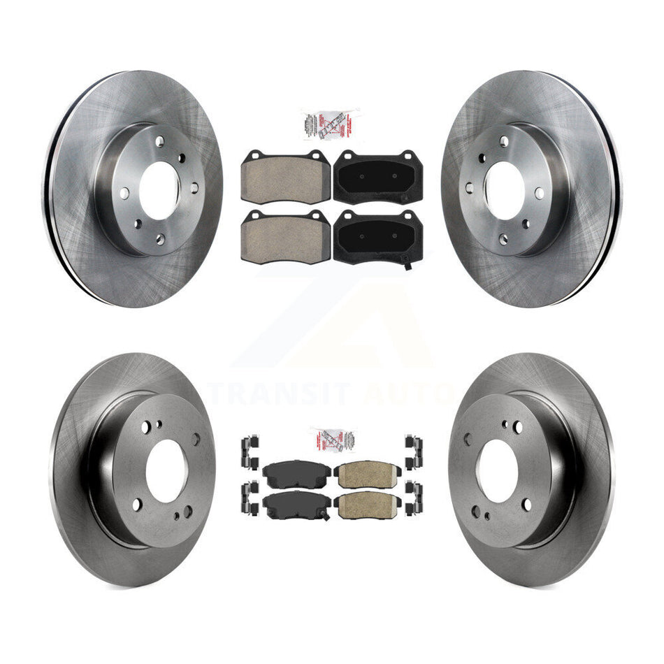 Front Semi-Metallic Rear Ceramic Pad And Disc Brake Rotor Kit For 2002 Nissan Sentra 2.5L K8A-106805