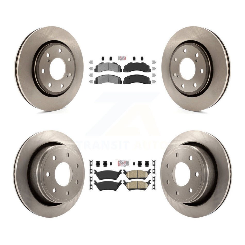 Front Semi-Metallic Rear Ceramic Pad And Brake Rotor Kit For Ford F-150 With 7 Lug Wheels K8A-106813