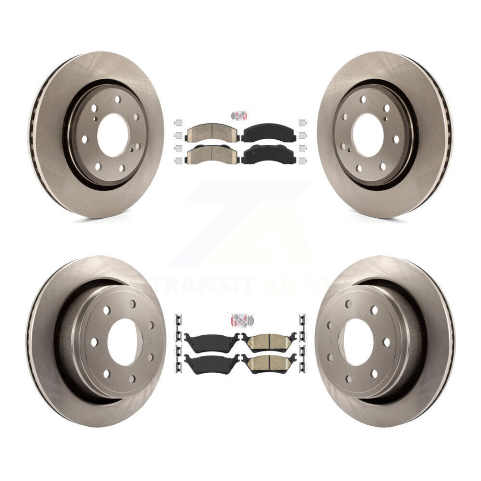 Front Rear Ceramic Pad & Disc Brake Rotors Kit For 2012-2014 Ford F-150 With 7 Lug Wheels K8A-106815