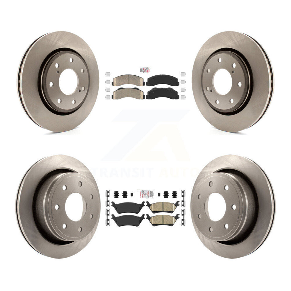 Front Rear Ceramic Pad & Disc Brake Rotors Kit For 2012-2014 Ford F-150 With 7 Lug Wheels K8A-106816