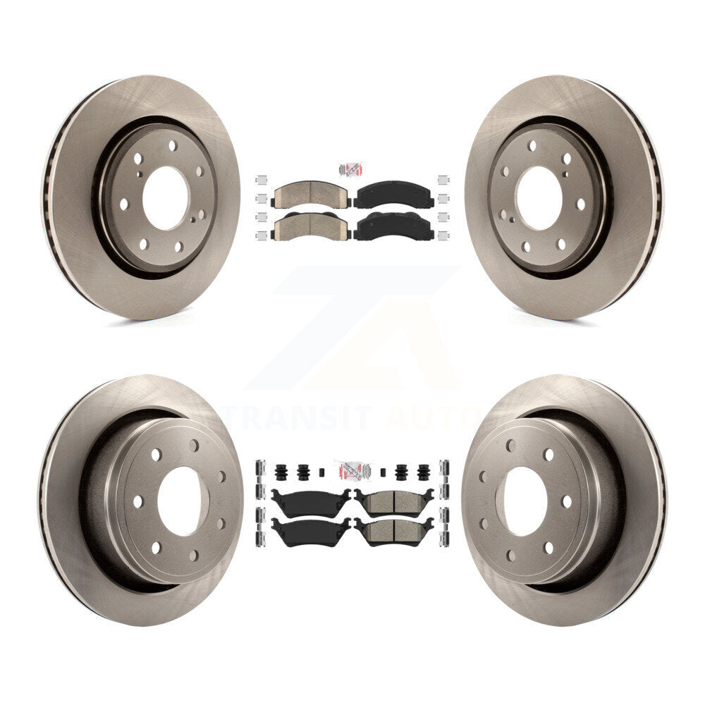 Front Ceramic Rear Semi-Metallic Pad And Brake Rotor Kit For Ford F-150 With 7 Lug Wheels K8A-106817