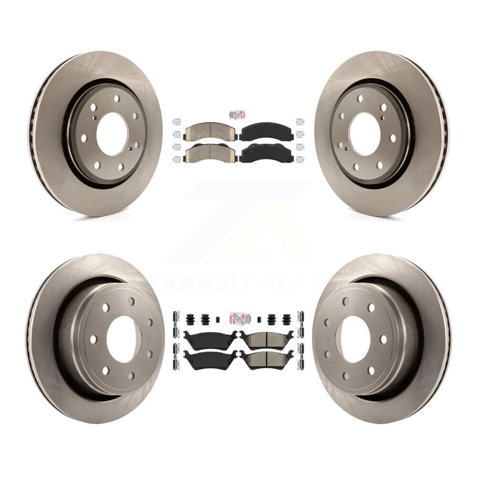 Front Ceramic Rear Semi-Metallic Pad And Brake Rotor Kit For Ford F-150 With 7 Lug Wheels K8A-106817