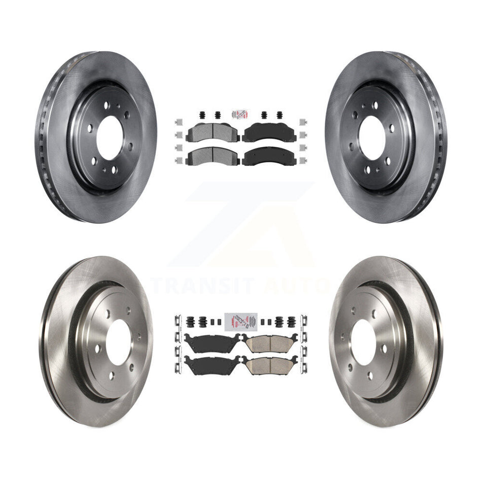 Front Semi-Metallic Rear Ceramic Pads And Disc Brake Rotors Kit For Ford F-150 K8A-106818
