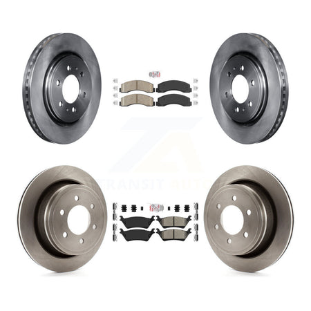 Front Ceramic Rear Semi-Metallic Pads And Disc Brake Rotors Kit For Ford F-150 K8A-106827