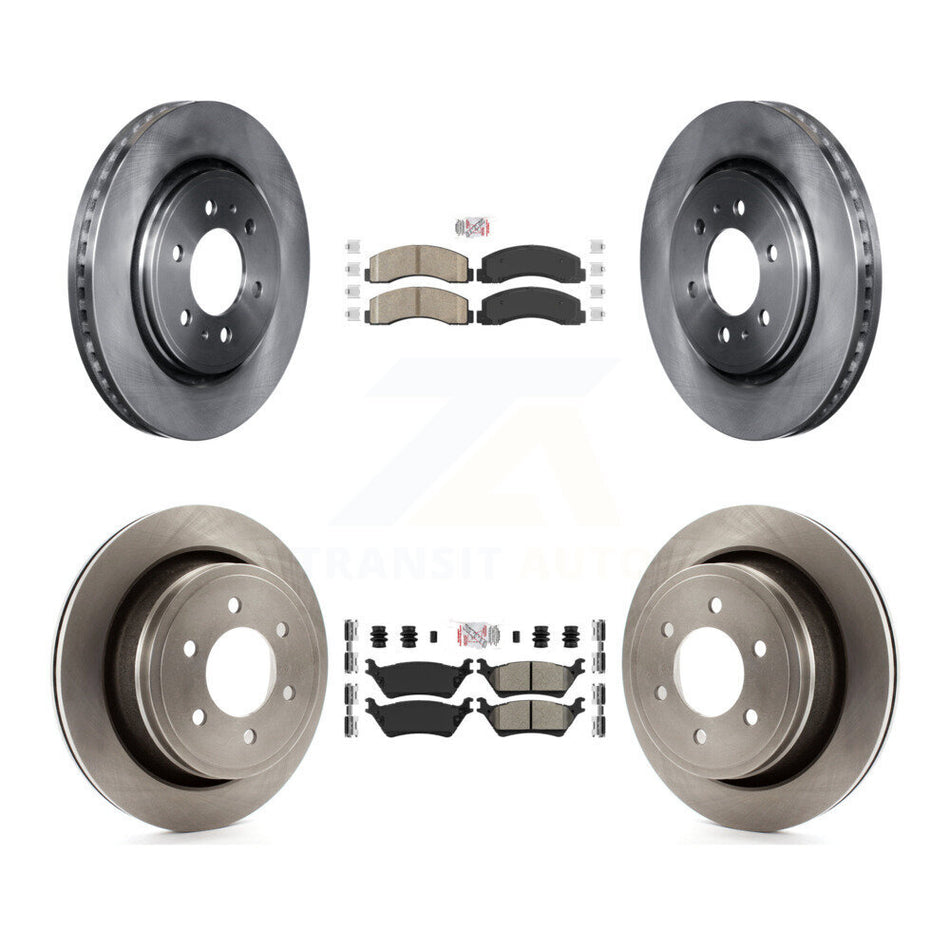 Front Ceramic Rear Semi-Metallic Pads And Disc Brake Rotors Kit For Ford F-150 K8A-106827