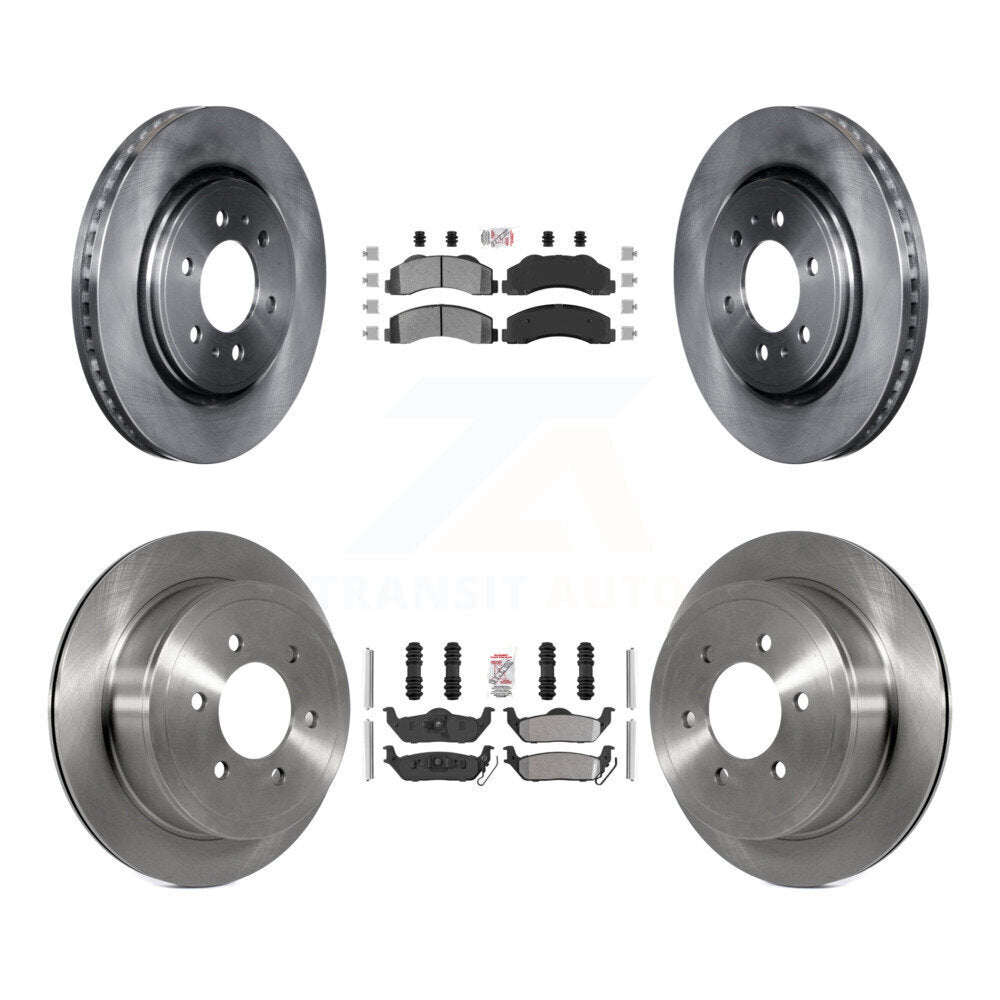 Front Rear Semi-Metallic Pad & Brake Rotor Kit For 2010-2011 Ford F-150 With 6 Lug Wheels K8A-106829