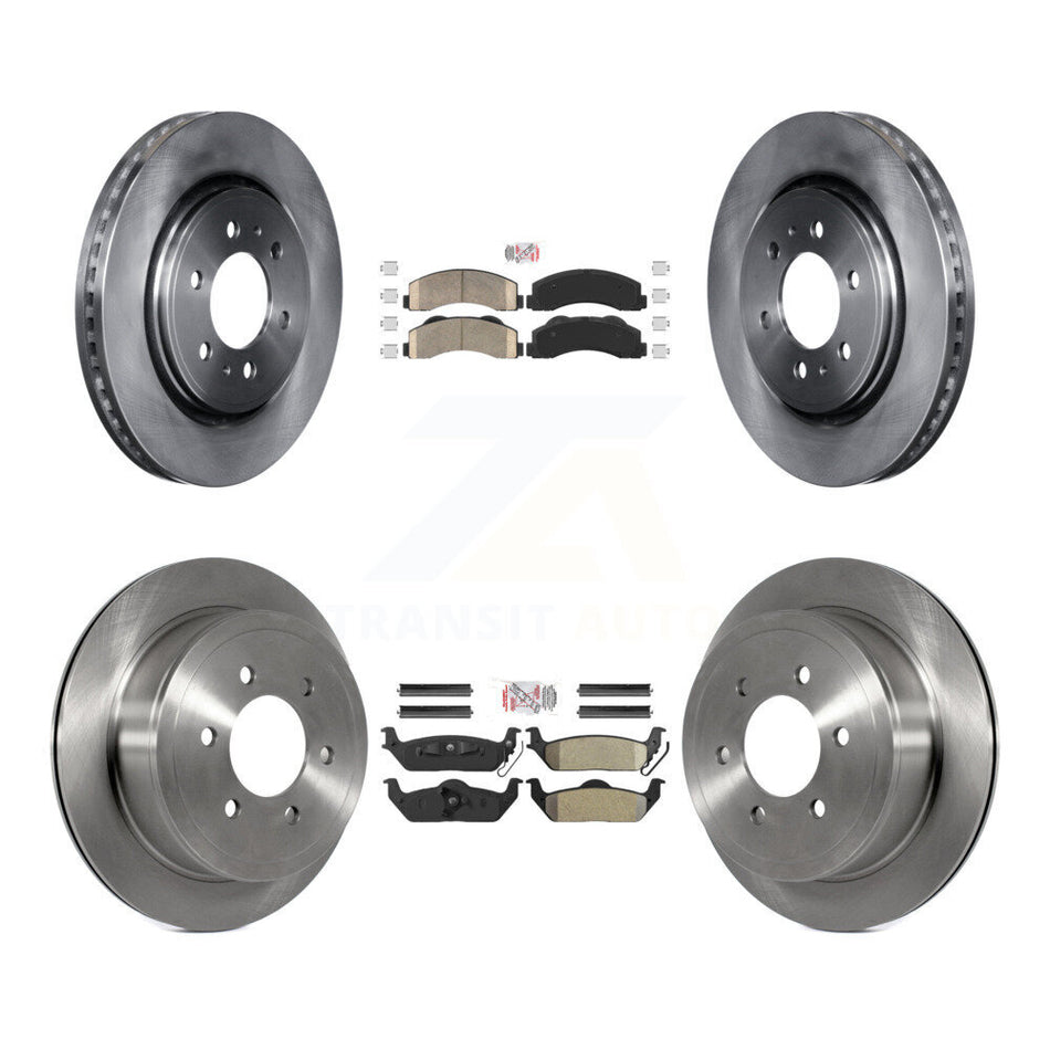 Front Ceramic Rear Semi-Metallic Pad And Brake Rotor Kit For Ford F-150 With 6 Lug Wheels K8A-106830
