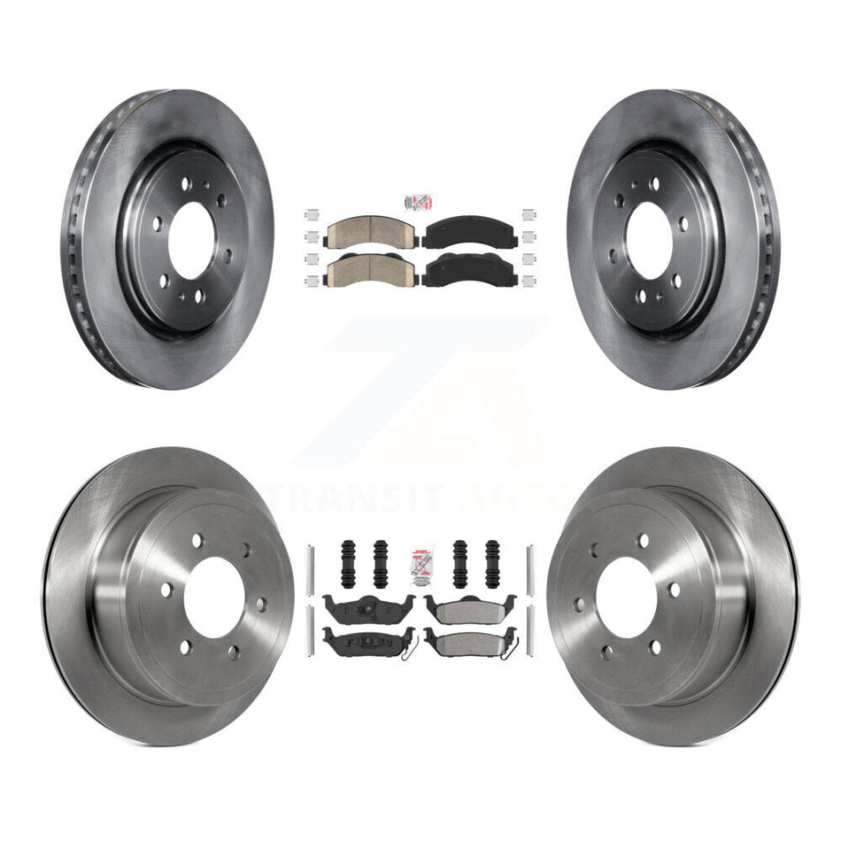 Front Ceramic Rear Semi-Metallic Pad And Brake Rotor Kit For Ford F-150 With 6 Lug Wheels K8A-106831
