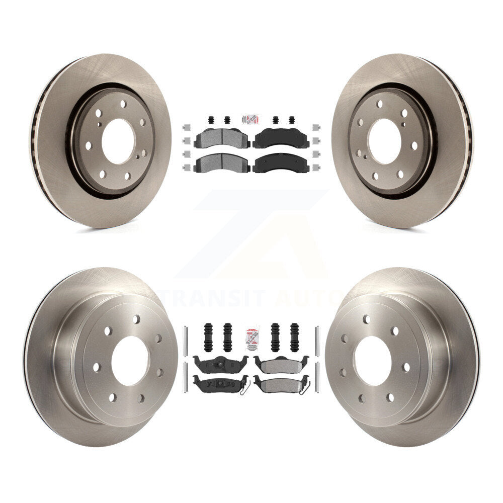 Front Rear Semi-Metallic Pad & Brake Rotor Kit For 2010-2011 Ford F-150 With 7 Lug Wheels K8A-106833
