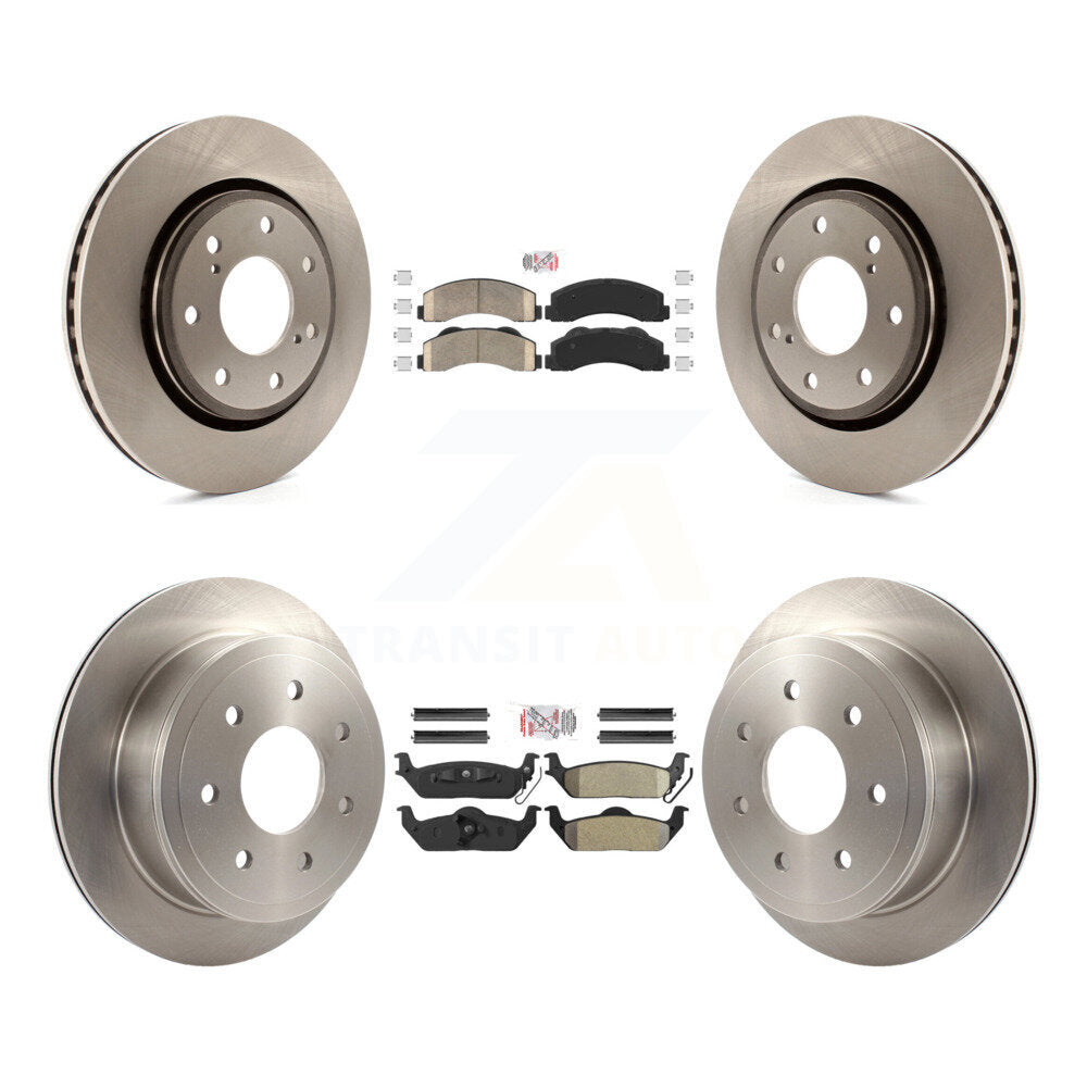 Front Ceramic Rear Semi-Metallic Pad And Brake Rotor Kit For Ford F-150 With 7 Lug Wheels K8A-106834