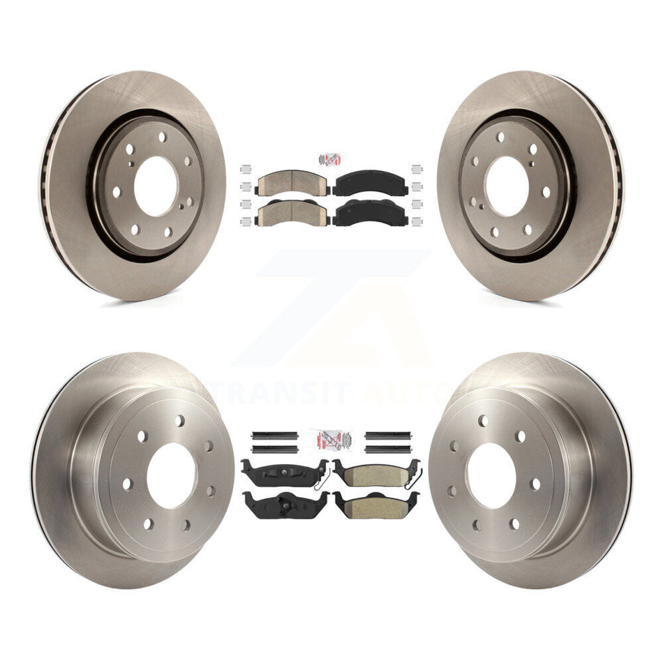 Front Ceramic Rear Semi-Metallic Pad And Brake Rotor Kit For Ford F-150 With 7 Lug Wheels K8A-106834