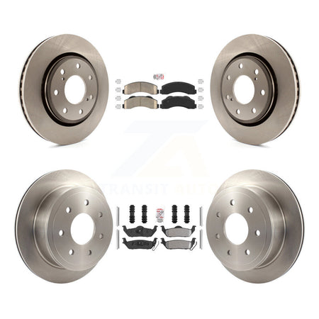 Front Ceramic Rear Semi-Metallic Pad And Brake Rotor Kit For Ford F-150 With 7 Lug Wheels K8A-106835