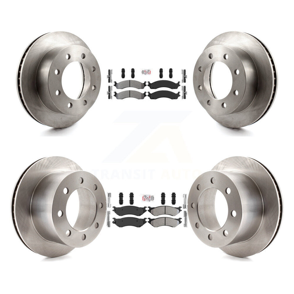 Front Rear Semi-Metallic Pads And Disc Brake Rotors Kit For 2001-2002 Dodge Ram 2500 3500 K8A-106866