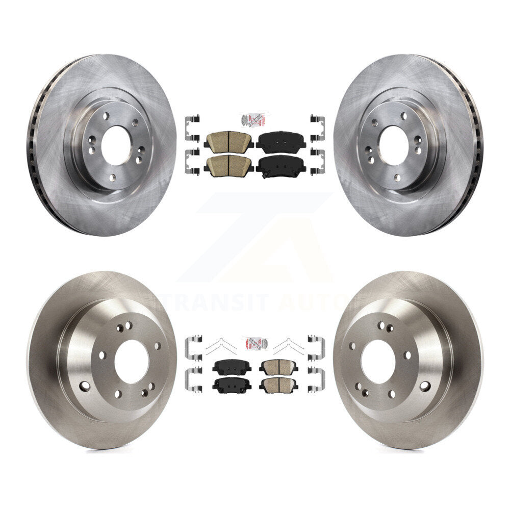Front Rear Ceramic Pad & Brake Rotors Kit For 14-15 Kia Sorento With Red Painted Calipers K8A-106873