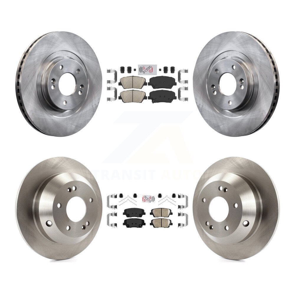 Front Rear Ceramic Pad & Brake Rotors Kit For 14-15 Kia Sorento With Red Painted Calipers K8A-106876