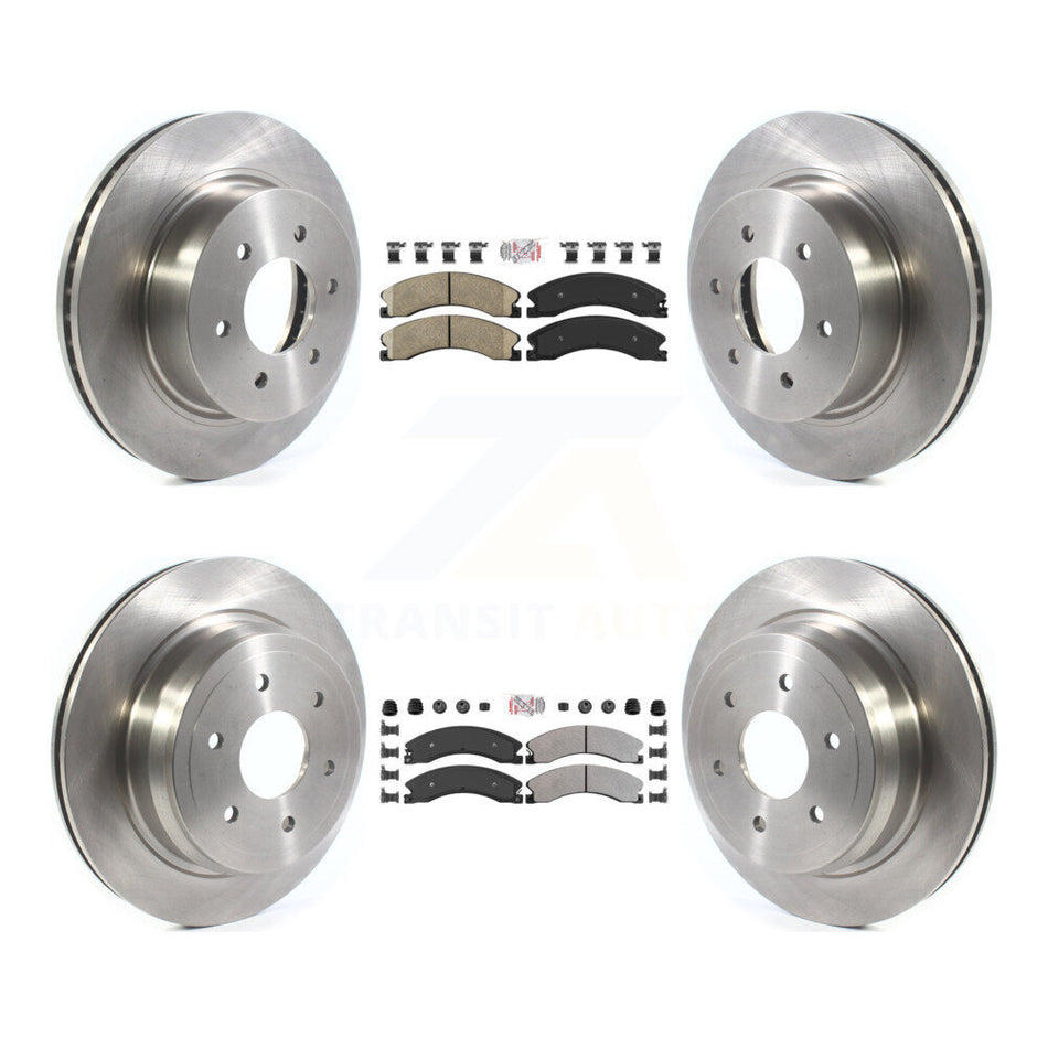 Front Ceramic Rear Semi-Metallic Pad & Disc Brake Rotor Kit For 2016-2024 Nissan TITAN XD K8A-106914
