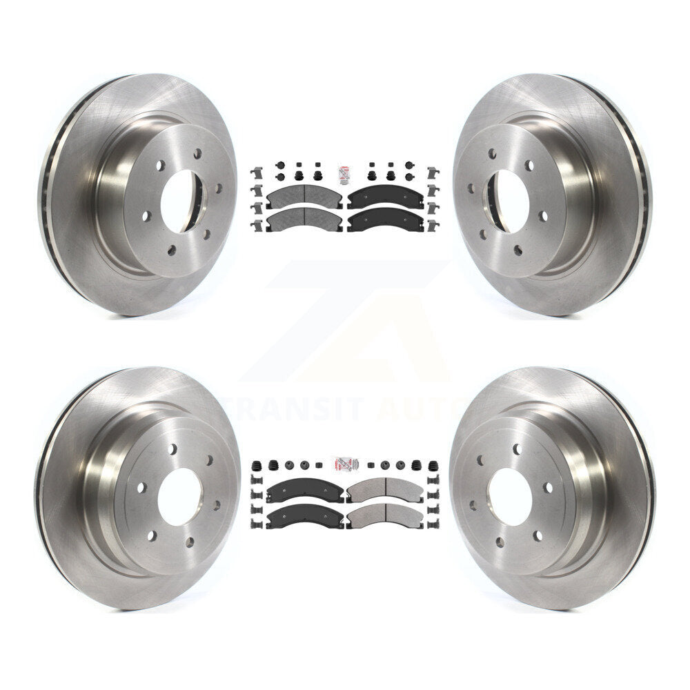 Front Rear Semi-Metallic Pads And Disc Brake Rotors Kit For 2016-2024 Nissan TITAN XD K8A-106915