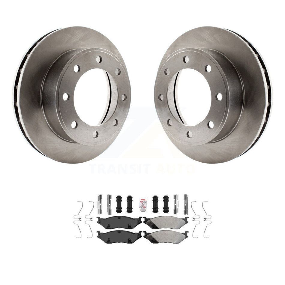 Front Disc Brake Rotors And Semi-Metallic Pads Kit For 1999 Ford F-450 Super Duty F-550 K8A-107017