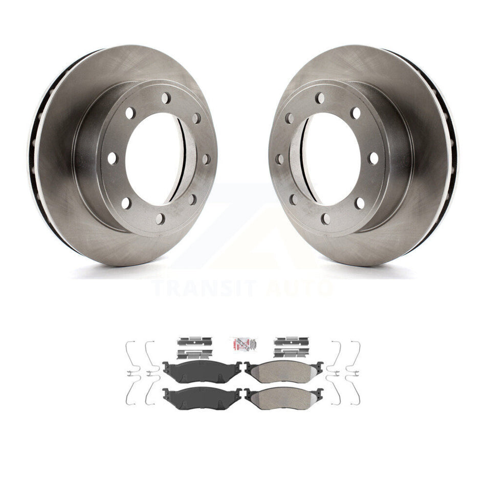 Front Disc Brake Rotors And Semi-Metallic Pads Kit For 1999 Ford F-450 Super Duty F-550 K8A-107018