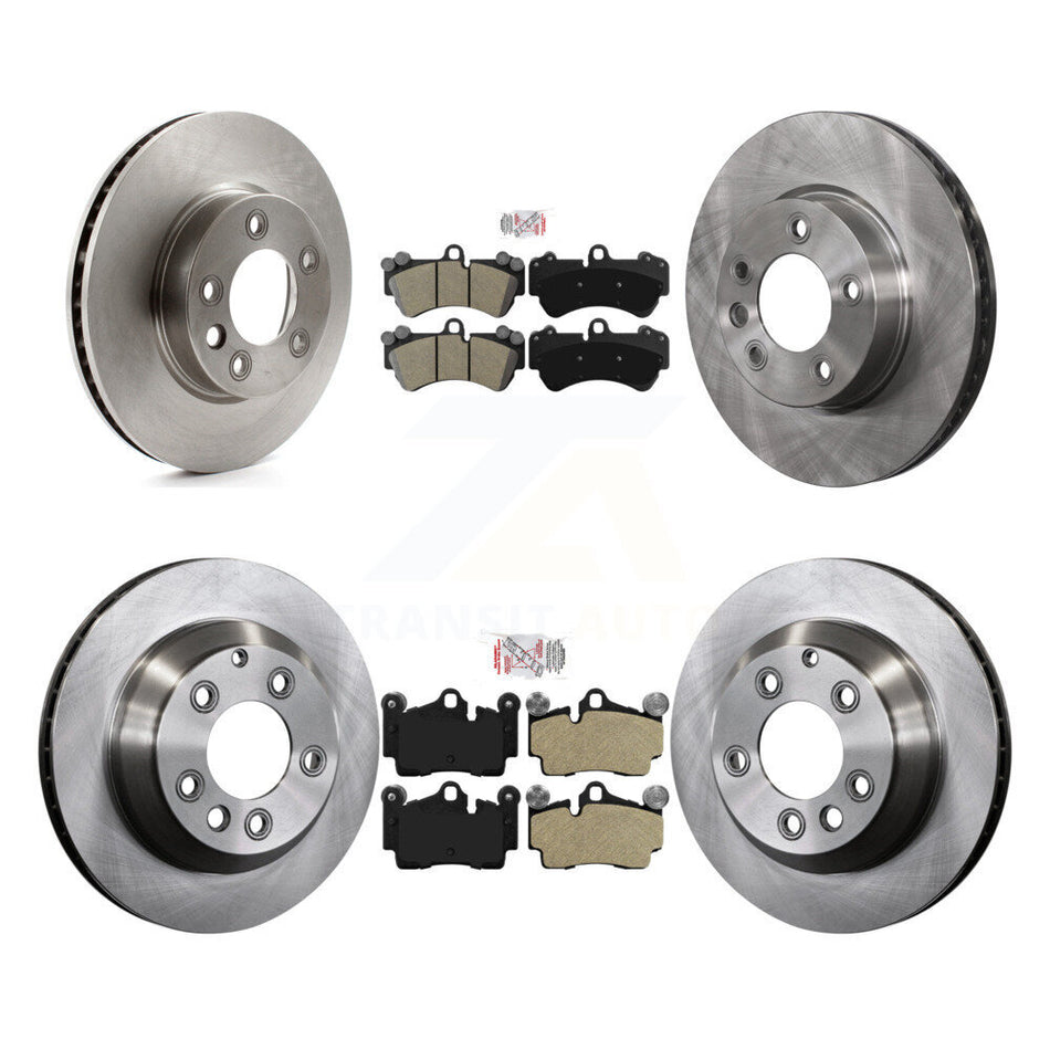 Front Rear Semi-Metallic Pads And Disc Brake Rotors Kit (6Pc) For Volkswagen Touareg K8A-107102