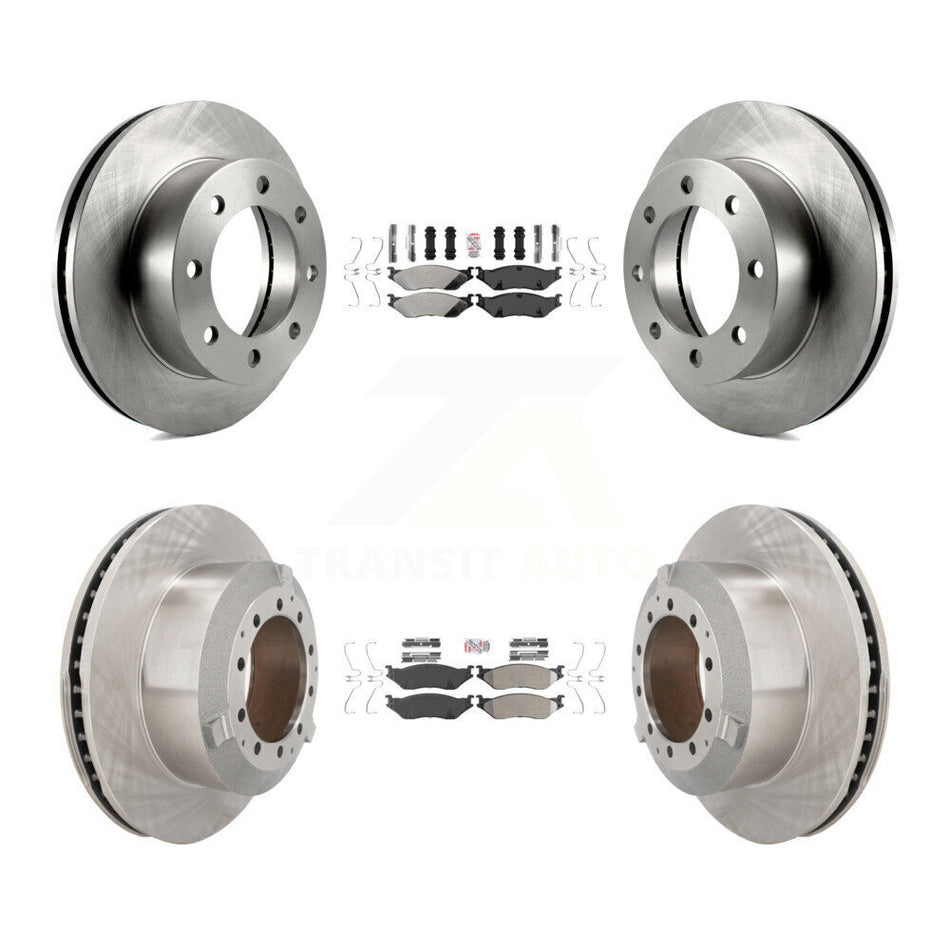 Front Rear Semi-Metallic Pad Brake Rotors Kit For Ford F-450 Super Duty With 8 Lug Wheels K8A-107136