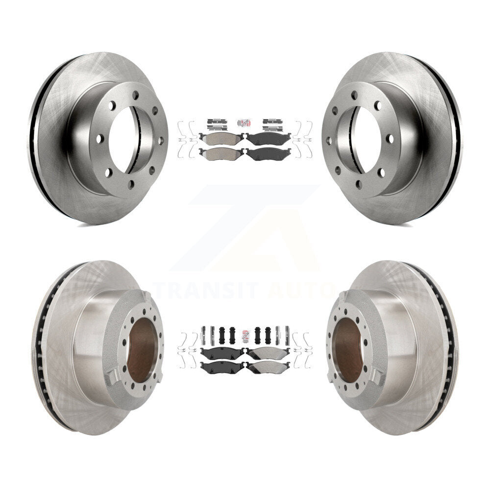 Front Rear Semi-Metallic Pad Brake Rotors Kit For Ford F-450 Super Duty With 8 Lug Wheels K8A-107137