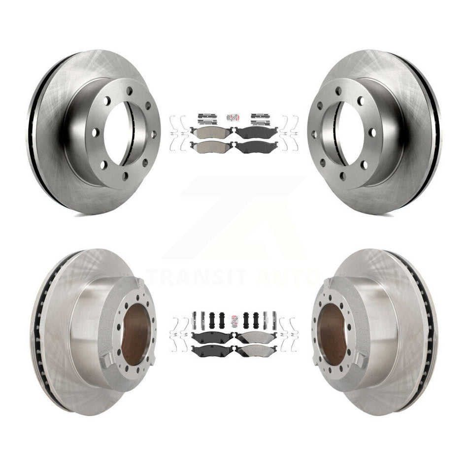 Front Rear Semi-Metallic Pad Brake Rotors Kit For Ford F-450 Super Duty With 8 Lug Wheels K8A-107137