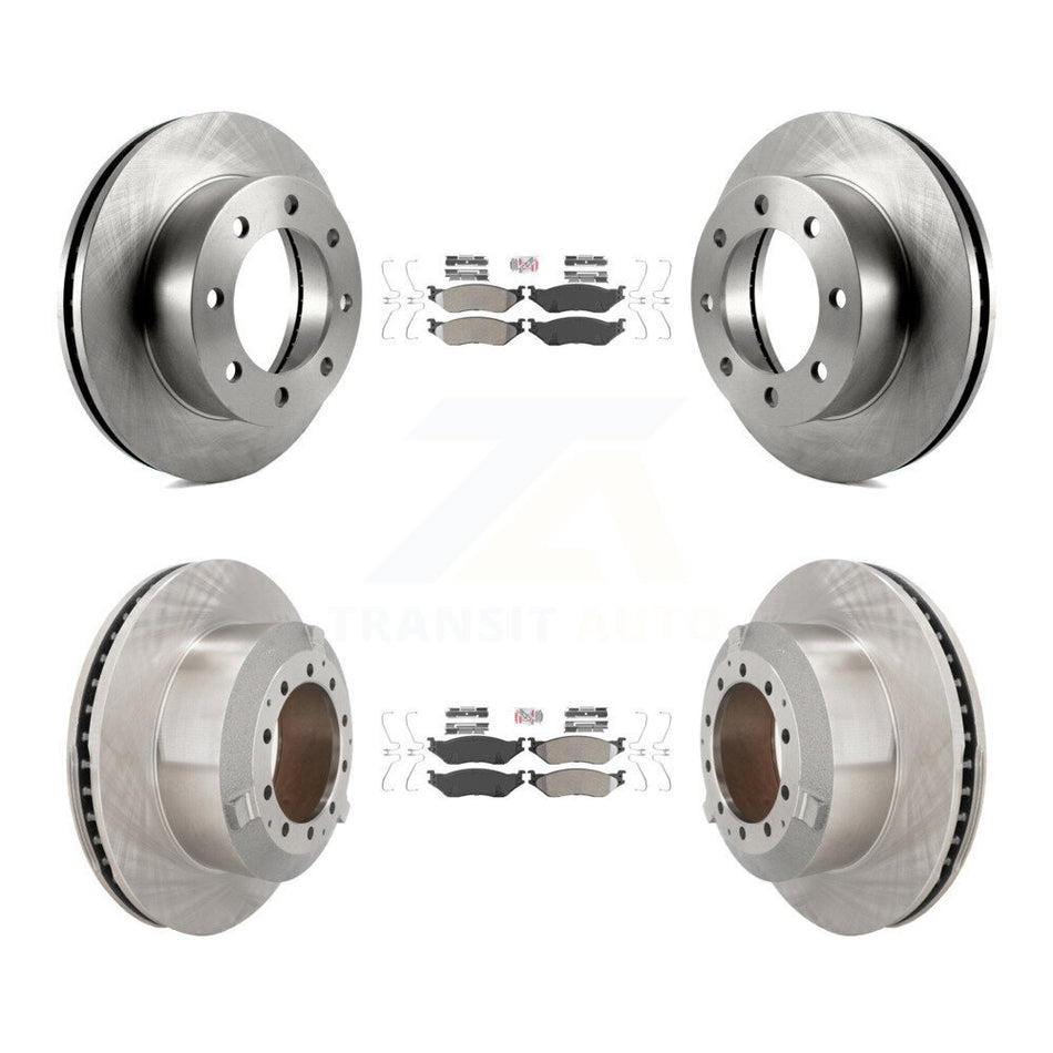 Front Rear Semi-Metallic Pad Brake Rotors Kit For Ford F-450 Super Duty With 8 Lug Wheels K8A-107138