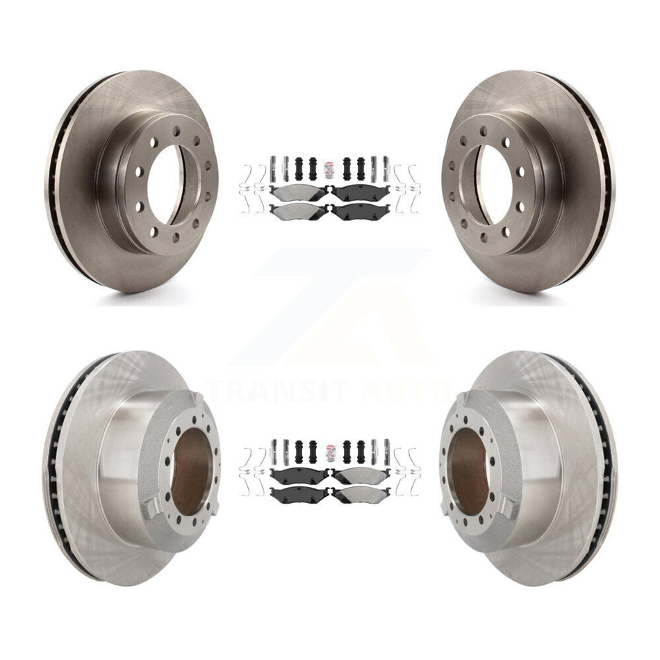 Front Rear Semi-Metallic Pad Brake Rotors Kit For Ford F-450 Super Duty F-550 CF500 CF600 K8A-107139