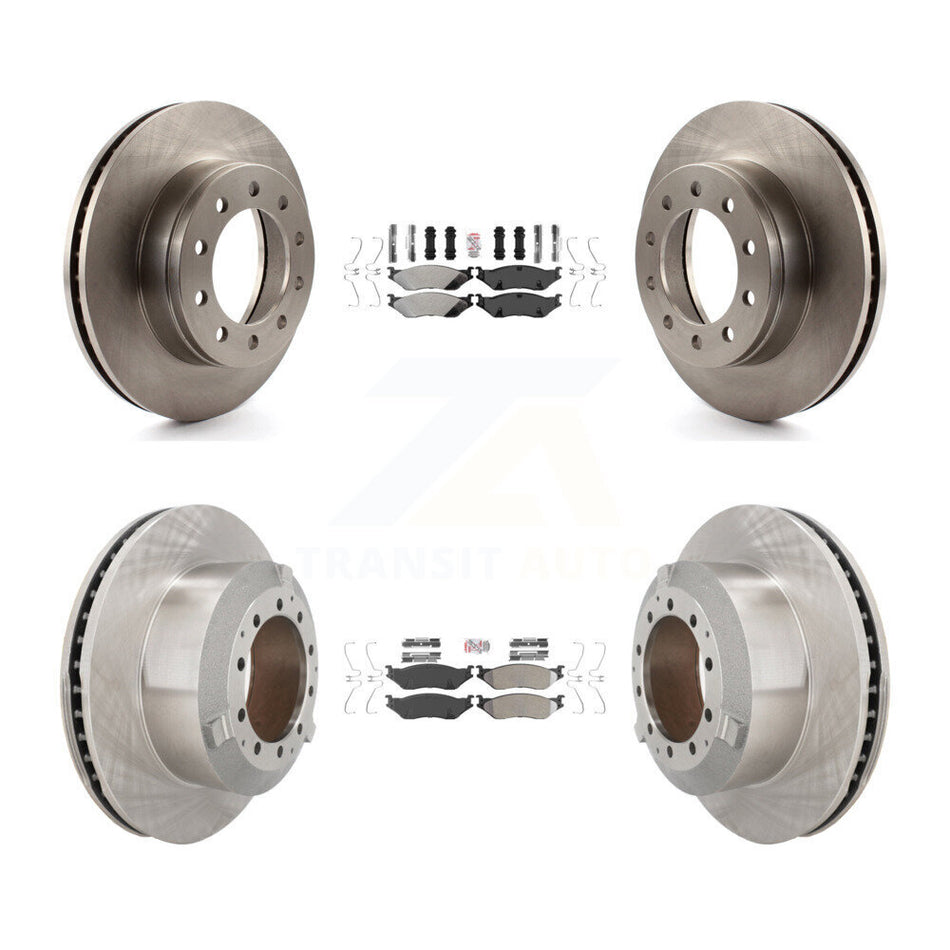 Front Rear Semi-Metallic Pad Brake Rotors Kit For Ford F-450 Super Duty F-550 CF500 CF600 K8A-107140