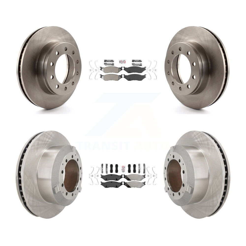 Front Rear Semi-Metallic Pad Brake Rotors Kit For Ford F-450 Super Duty F-550 CF500 CF600 K8A-107141