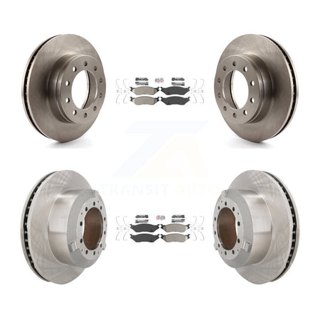 Front Rear Semi-Metallic Pad Brake Rotors Kit For Ford F-450 Super Duty F-550 CF500 CF600 K8A-107142