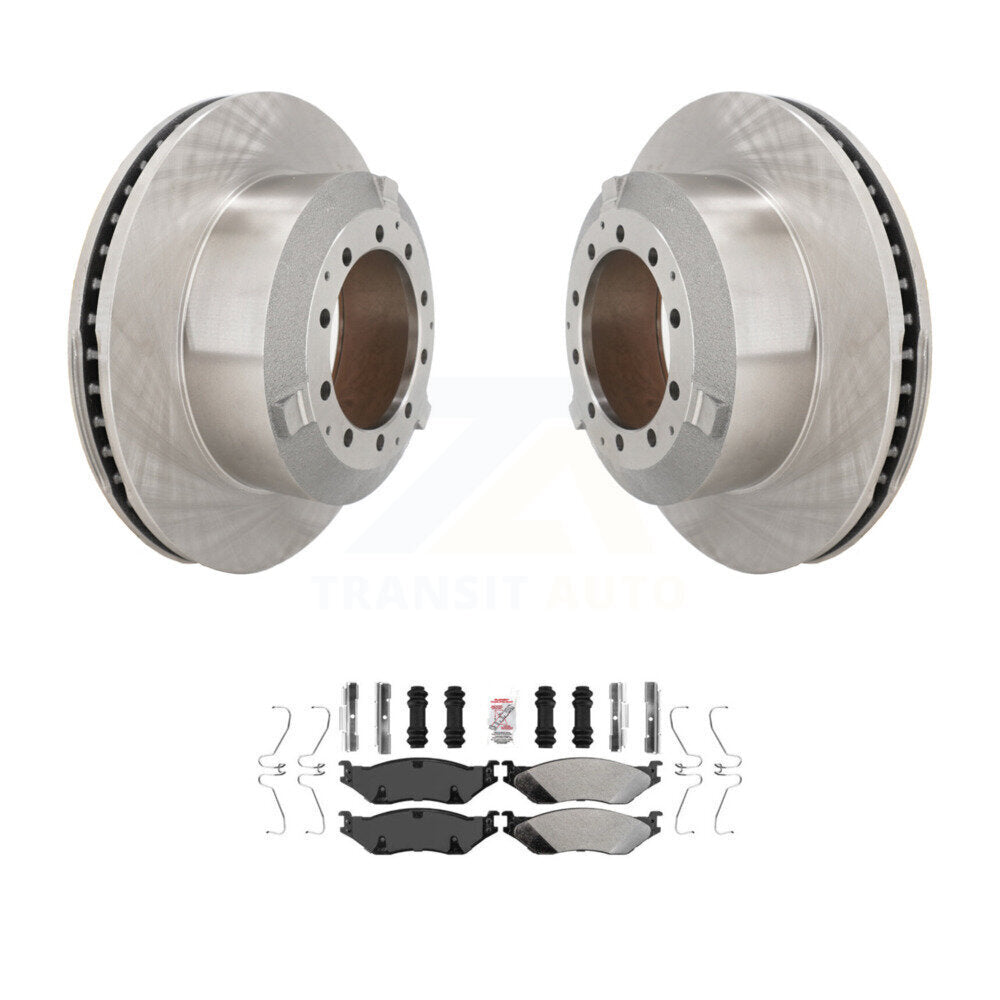 Rear Brake Rotor & Semi-Metallic Pad Kit For Ford F-450 Super Duty F-550 International IC K8A-107164
